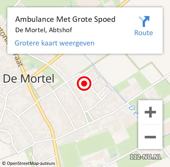 Locatie op kaart van de 112 melding: Ambulance Met Grote Spoed Naar De Mortel, Abtshof op 1 augustus 2016 18:30