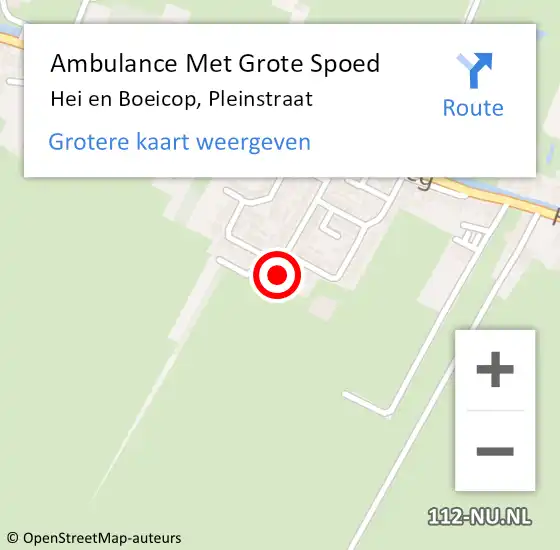 Locatie op kaart van de 112 melding: Ambulance Met Grote Spoed Naar Hei en Boeicop, Pleinstraat op 1 augustus 2016 18:43