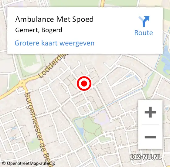 Locatie op kaart van de 112 melding: Ambulance Met Spoed Naar Gemert, Bogerd op 1 augustus 2016 21:49