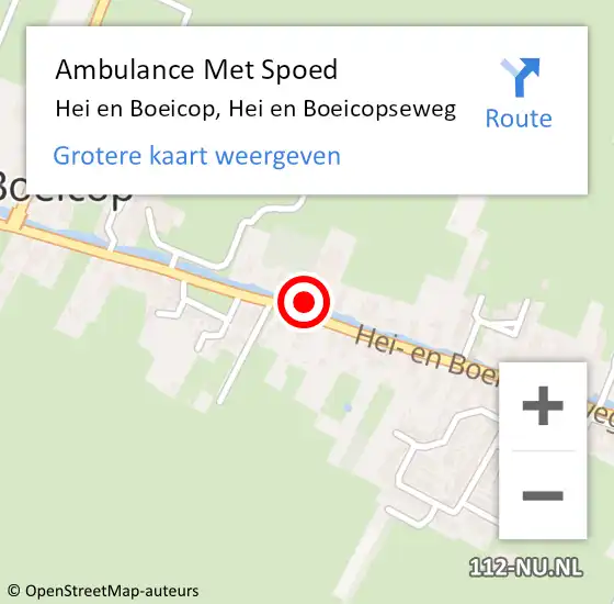 Locatie op kaart van de 112 melding: Ambulance Met Spoed Naar Hei en Boeicop, Hei en Boeicopseweg op 2 augustus 2016 00:18