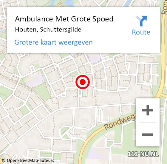 Locatie op kaart van de 112 melding: Ambulance Met Grote Spoed Naar Houten, Schuttersgilde op 2 augustus 2016 02:16