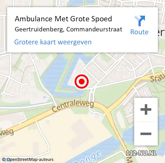 Locatie op kaart van de 112 melding: Ambulance Met Grote Spoed Naar Geertruidenberg, Commandeurstraat op 2 augustus 2016 08:53