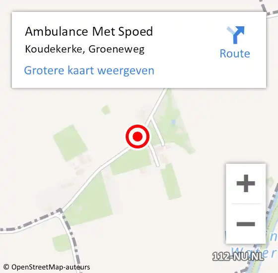 Locatie op kaart van de 112 melding: Ambulance Met Spoed Naar Koudekerke, Groeneweg op 2 augustus 2016 09:55