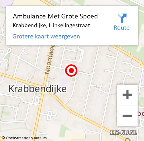 Locatie op kaart van de 112 melding: Ambulance Met Grote Spoed Naar Krabbendijke, Hinkelingestraat op 2 augustus 2016 15:05