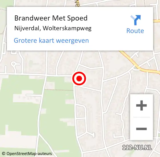 Locatie op kaart van de 112 melding: Brandweer Met Spoed Naar Nijverdal, Wolterskampweg op 23 december 2013 09:51