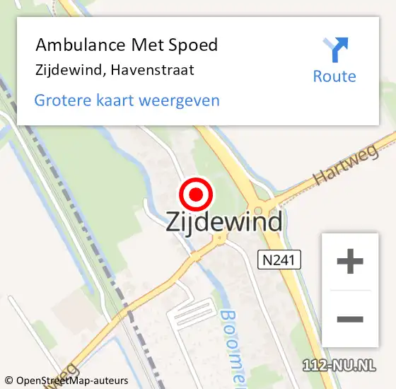 Locatie op kaart van de 112 melding: Ambulance Met Spoed Naar Zijdewind, Havenstraat op 2 augustus 2016 18:38