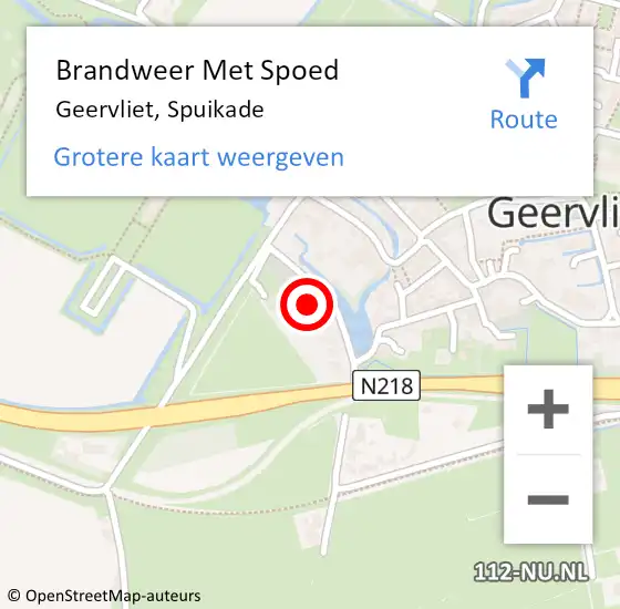 Locatie op kaart van de 112 melding: Brandweer Met Spoed Naar Geervliet, Spuikade op 2 augustus 2016 21:42