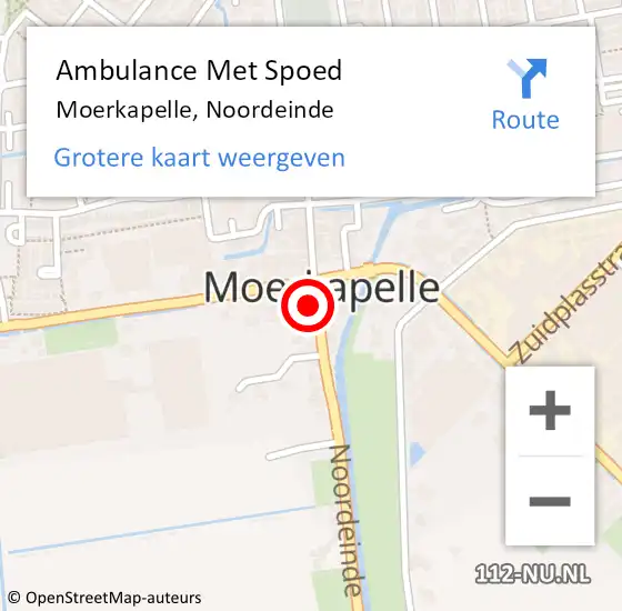 Locatie op kaart van de 112 melding: Ambulance Met Spoed Naar Moerkapelle, Noordeinde op 2 augustus 2016 22:37