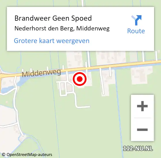 Locatie op kaart van de 112 melding: Brandweer Geen Spoed Naar Nederhorst den Berg, Middenweg op 3 augustus 2016 07:52