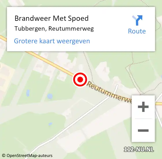 Locatie op kaart van de 112 melding: Brandweer Met Spoed Naar Tubbergen, Reutummerweg op 3 augustus 2016 07:56