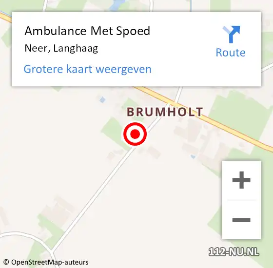 Locatie op kaart van de 112 melding: Ambulance Met Spoed Naar Neer, Langhaag op 23 december 2013 10:27