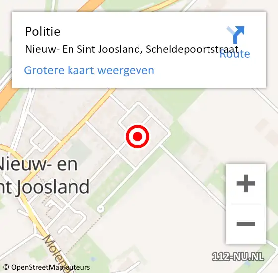 Locatie op kaart van de 112 melding: Politie Nieuw- En Sint Joosland, Scheldepoortstraat op 23 december 2013 10:28