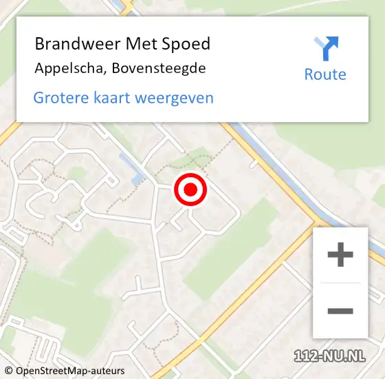 Locatie op kaart van de 112 melding: Brandweer Met Spoed Naar Appelscha, Bovensteegde op 3 augustus 2016 09:28