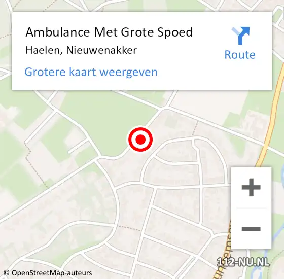 Locatie op kaart van de 112 melding: Ambulance Met Grote Spoed Naar Haelen, Nieuwenakker op 3 augustus 2016 11:33