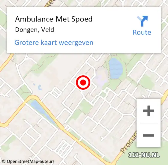 Locatie op kaart van de 112 melding: Ambulance Met Spoed Naar Dongen, Veld op 3 augustus 2016 12:13