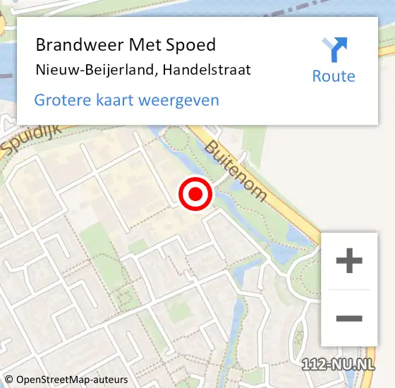 Locatie op kaart van de 112 melding: Brandweer Met Spoed Naar Nieuw-Beijerland, Handelstraat op 3 augustus 2016 13:00