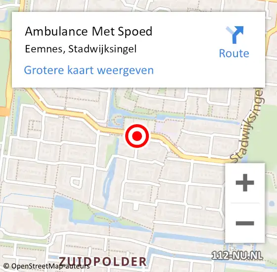 Locatie op kaart van de 112 melding: Ambulance Met Spoed Naar Eemnes, Stadwijksingel op 3 augustus 2016 14:08