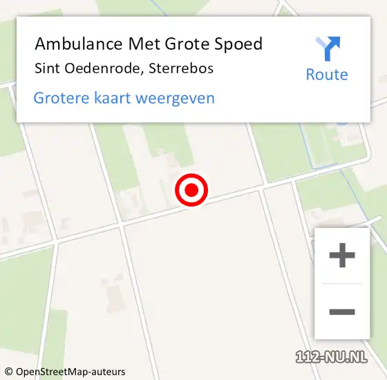 Locatie op kaart van de 112 melding: Ambulance Met Grote Spoed Naar Sint Oedenrode, Sterrebos op 3 augustus 2016 14:37