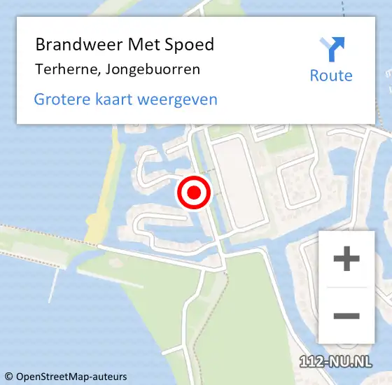 Locatie op kaart van de 112 melding: Brandweer Met Spoed Naar Terherne, Jongebuorren op 3 augustus 2016 14:54