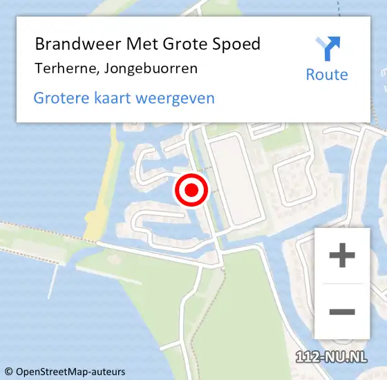 Locatie op kaart van de 112 melding: Brandweer Met Grote Spoed Naar Terherne, Jongebuorren op 3 augustus 2016 14:57