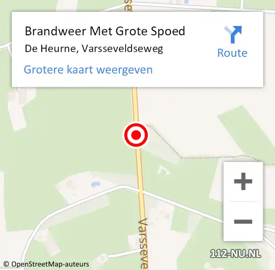 Locatie op kaart van de 112 melding: Brandweer Met Grote Spoed Naar De Heurne, Varsseveldseweg op 3 augustus 2016 15:03