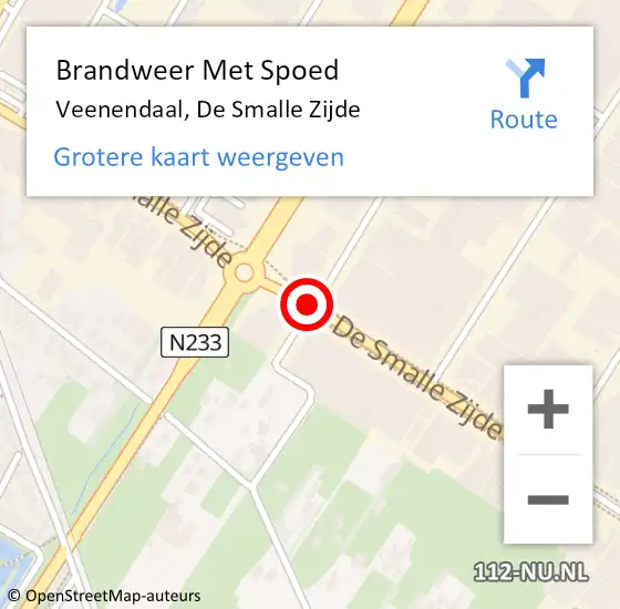 Locatie op kaart van de 112 melding: Brandweer Met Spoed Naar Veenendaal, De Smalle Zijde op 3 augustus 2016 15:49