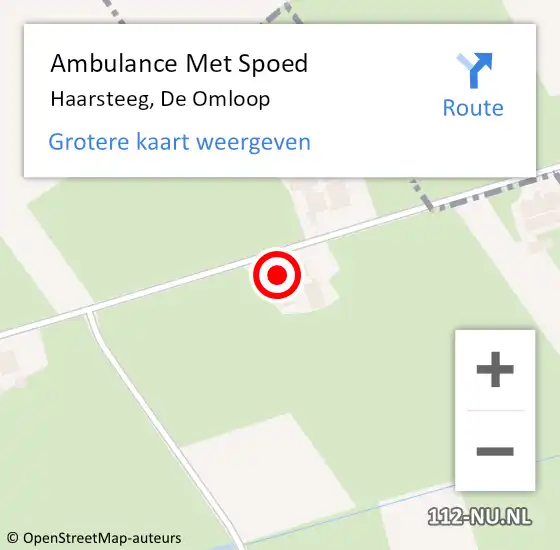 Locatie op kaart van de 112 melding: Ambulance Met Spoed Naar Haarsteeg, De Omloop op 3 augustus 2016 16:53