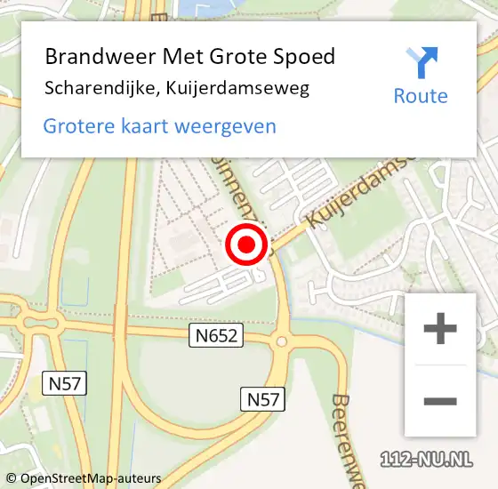 Locatie op kaart van de 112 melding: Brandweer Met Grote Spoed Naar Scharendijke, Kuijerdamseweg op 3 augustus 2016 18:13