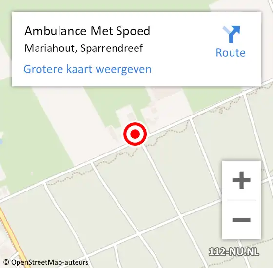 Locatie op kaart van de 112 melding: Ambulance Met Spoed Naar Mariahout, Sparrendreef op 3 augustus 2016 19:51
