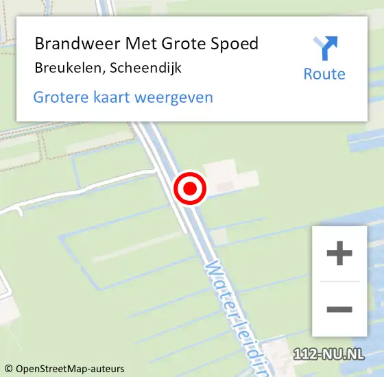 Locatie op kaart van de 112 melding: Brandweer Met Grote Spoed Naar Breukelen, Scheendijk op 4 augustus 2016 01:01