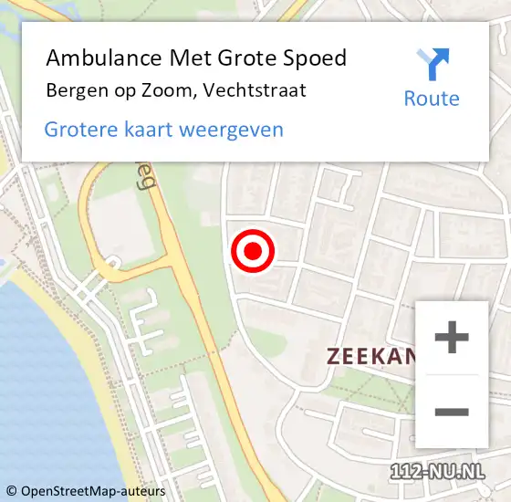 Locatie op kaart van de 112 melding: Ambulance Met Grote Spoed Naar Bergen op Zoom, Vechtstraat op 4 augustus 2016 02:59