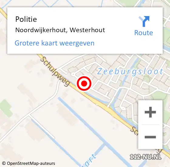 Locatie op kaart van de 112 melding: Politie Noordwijkerhout, Westerhout op 4 augustus 2016 05:14