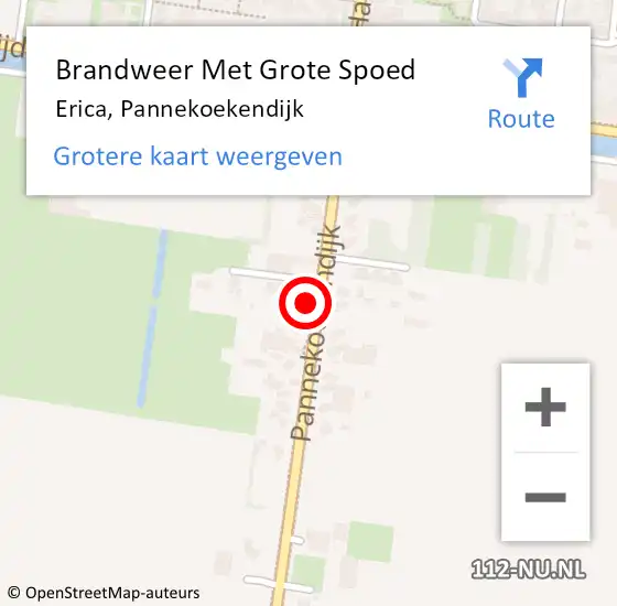 Locatie op kaart van de 112 melding: Brandweer Met Grote Spoed Naar Erica, Pannekoekendijk op 23 december 2013 12:09