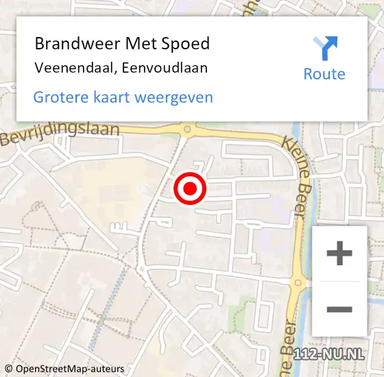 Locatie op kaart van de 112 melding: Brandweer Met Spoed Naar Veenendaal, Eenvoudlaan op 4 augustus 2016 11:25