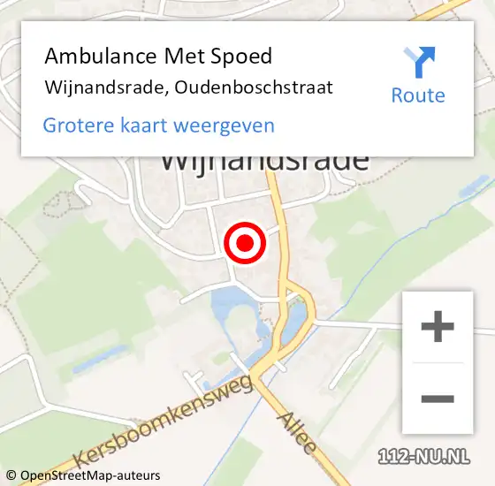 Locatie op kaart van de 112 melding: Ambulance Met Spoed Naar Wijnandsrade, Oudenboschstraat op 23 december 2013 12:13