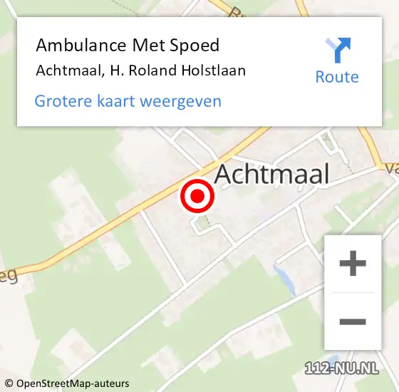 Locatie op kaart van de 112 melding: Ambulance Met Spoed Naar Achtmaal, H. Roland Holstlaan op 23 december 2013 12:18