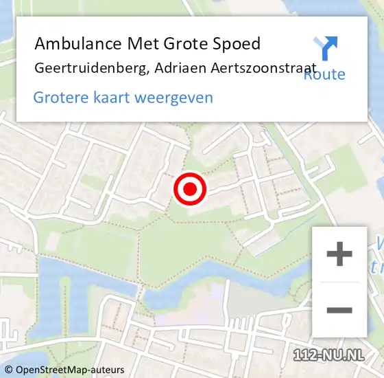 Locatie op kaart van de 112 melding: Ambulance Met Grote Spoed Naar Geertruidenberg, Adriaen Aertszoonstraat op 4 augustus 2016 12:59