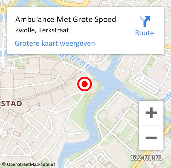 Locatie op kaart van de 112 melding: Ambulance Met Grote Spoed Naar Zwolle, Kerkstraat op 4 augustus 2016 13:11