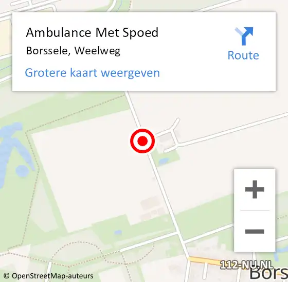 Locatie op kaart van de 112 melding: Ambulance Met Spoed Naar Borssele, Weelweg op 23 december 2013 12:23