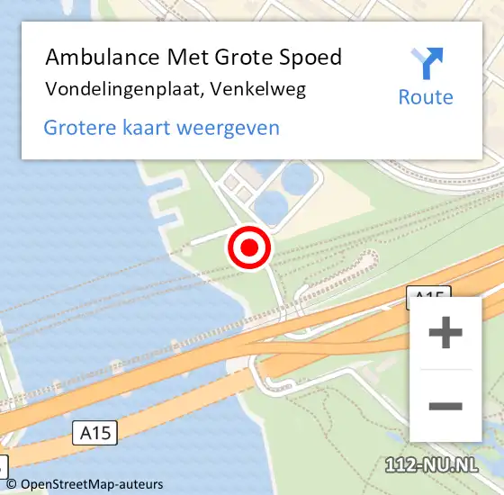 Locatie op kaart van de 112 melding: Ambulance Met Grote Spoed Naar Vondelingenplaat, Venkelweg op 4 augustus 2016 14:25