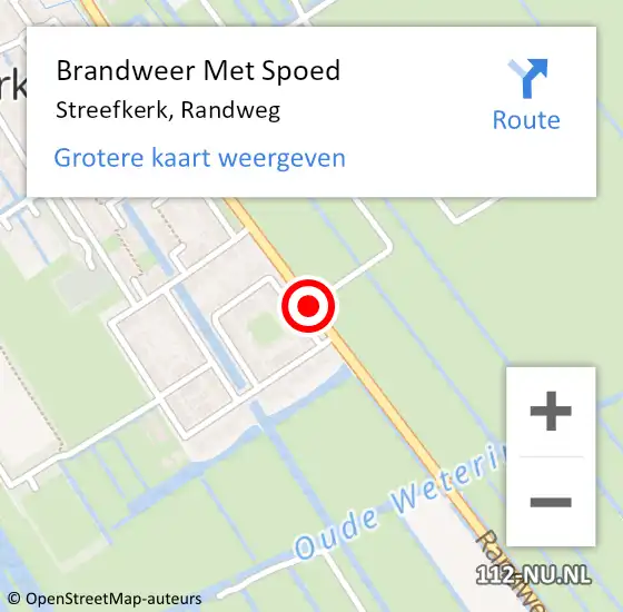 Locatie op kaart van de 112 melding: Brandweer Met Spoed Naar Streefkerk, Randweg op 4 augustus 2016 15:08