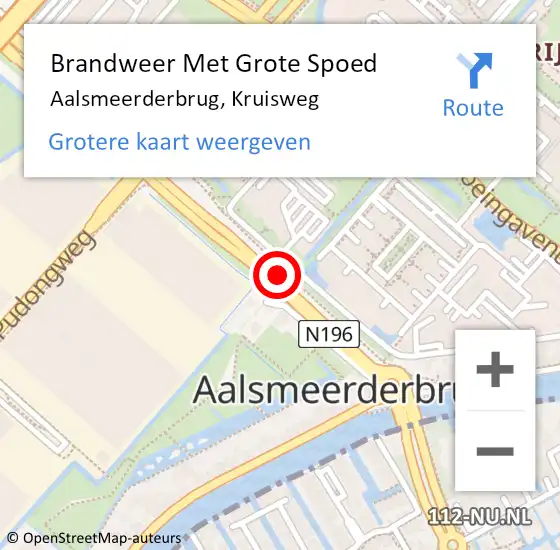 Locatie op kaart van de 112 melding: Brandweer Met Grote Spoed Naar Aalsmeerderbrug, Kruisweg op 23 december 2013 12:34