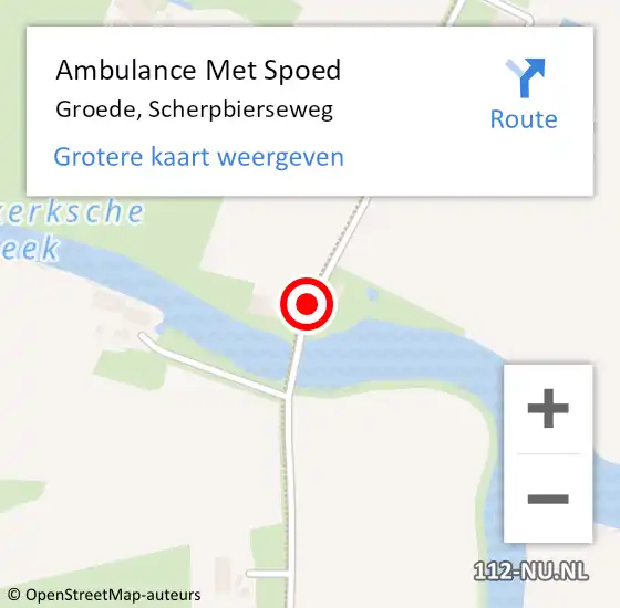 Locatie op kaart van de 112 melding: Ambulance Met Spoed Naar Groede, Scherpbierseweg op 5 augustus 2016 04:47