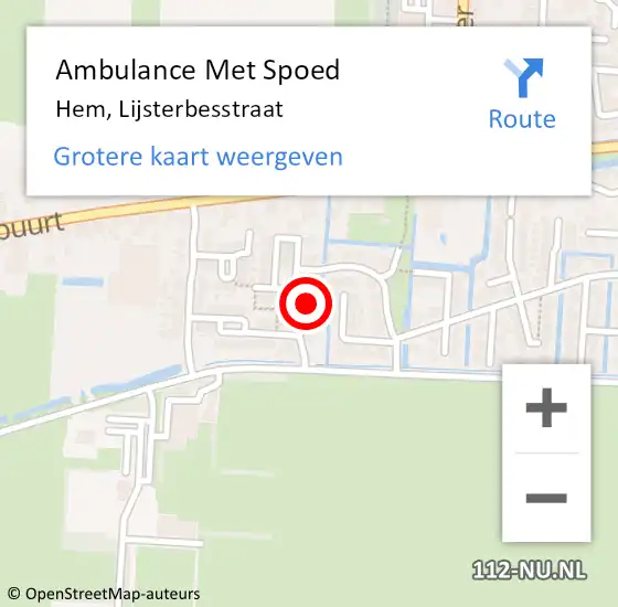 Locatie op kaart van de 112 melding: Ambulance Met Spoed Naar Hem, Lijsterbesstraat op 5 augustus 2016 05:59