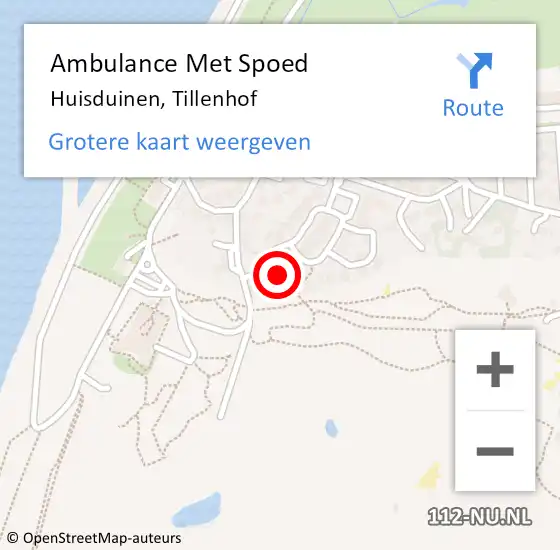 Locatie op kaart van de 112 melding: Ambulance Met Spoed Naar Huisduinen, Tillenhof op 5 augustus 2016 07:00