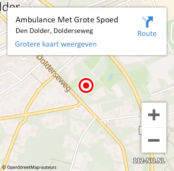 Locatie op kaart van de 112 melding: Ambulance Met Grote Spoed Naar Den Dolder, Dolderseweg op 5 augustus 2016 09:11