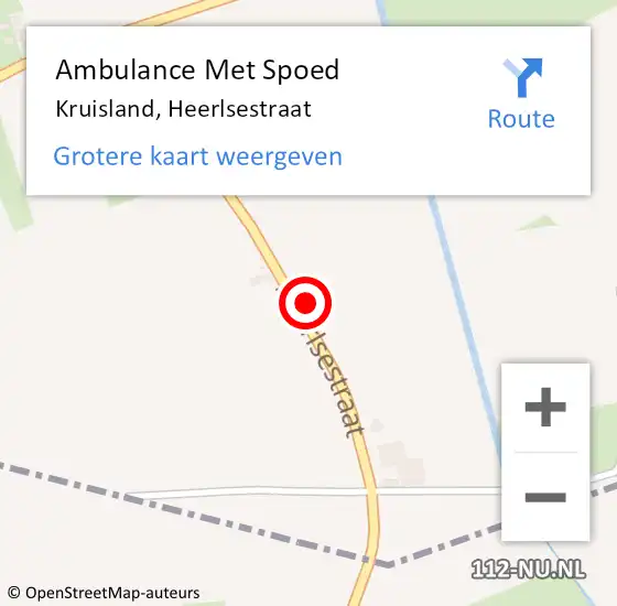 Locatie op kaart van de 112 melding: Ambulance Met Spoed Naar Kruisland, Heerlsestraat op 5 augustus 2016 09:15