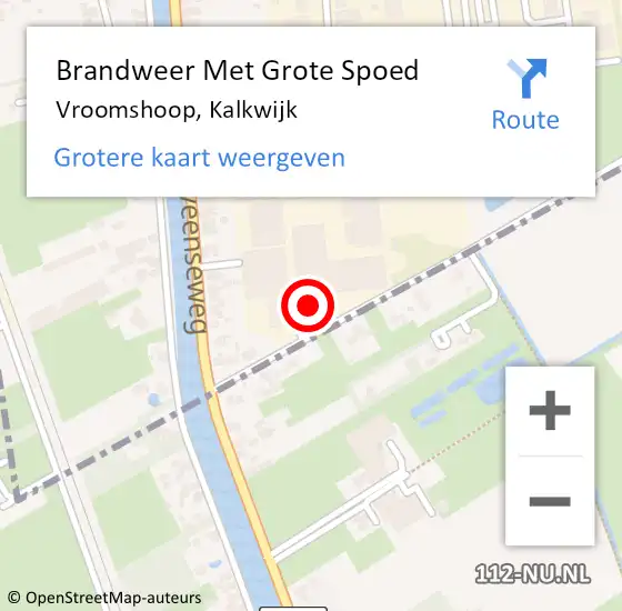 Locatie op kaart van de 112 melding: Brandweer Met Grote Spoed Naar Vroomshoop, Kalkwijk op 5 augustus 2016 11:16