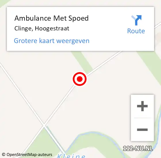 Locatie op kaart van de 112 melding: Ambulance Met Spoed Naar Clinge, Hoogestraat op 5 augustus 2016 11:22