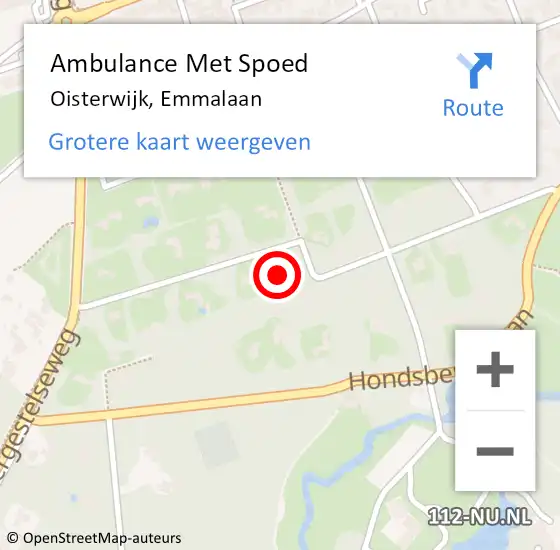 Locatie op kaart van de 112 melding: Ambulance Met Spoed Naar Oisterwijk, Emmalaan op 5 augustus 2016 12:43